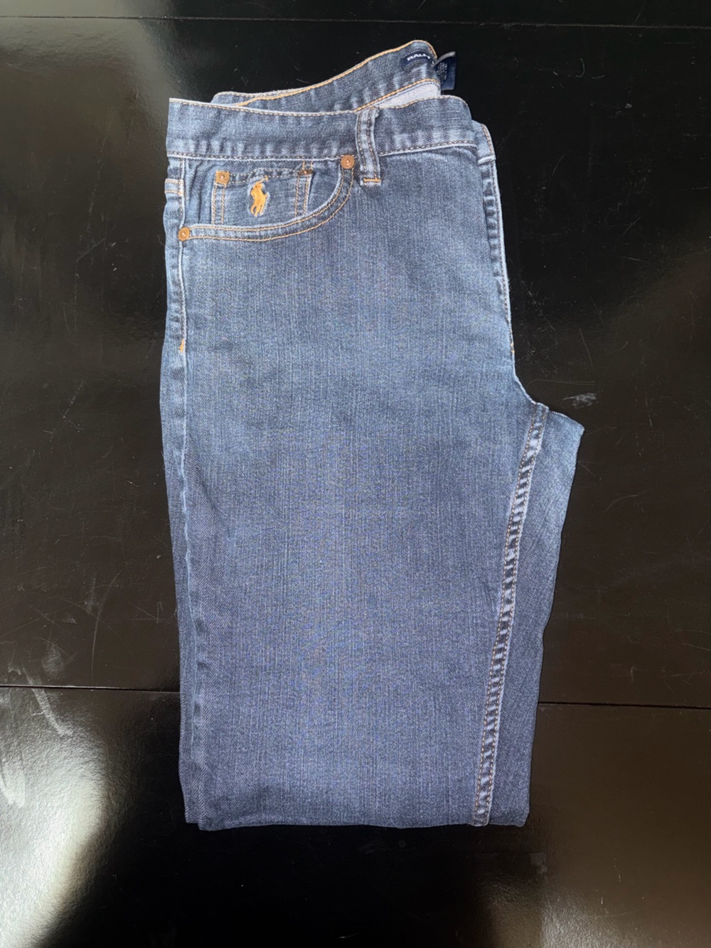 Ralph Lauren Women's Straight Leg Jeans in Medium Blue Denim